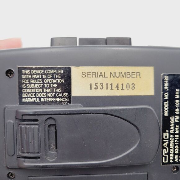 CRAIG JH6422 Personal Stereo Cassette Player Belt Clip SuperBass System VTG - Picture 8 of 16